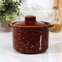 Горшок- сотейник &laquo;Мрамор коричневый&raquo;, 600 мл