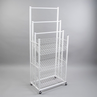 Стойка под зонты, разборная, 3 наклонные корзины, 3 яруса, 60&times;40&times;150 см, цвет белый