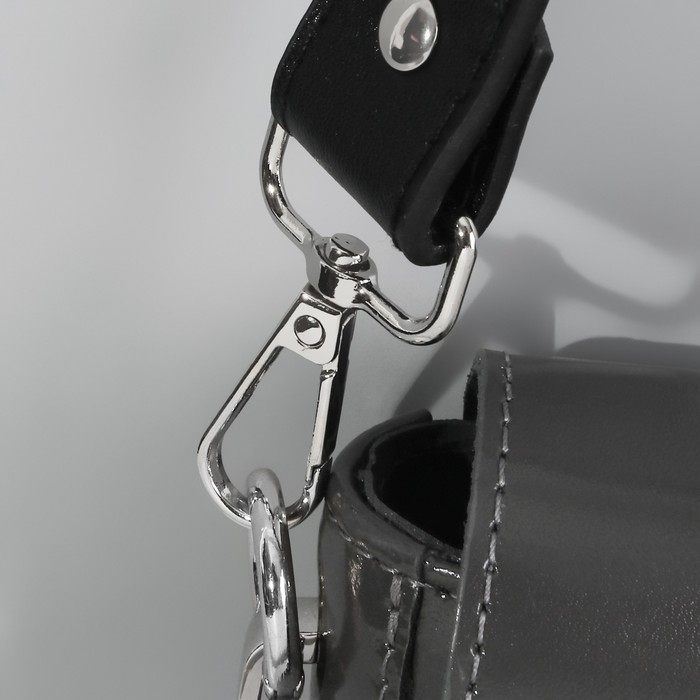 Ручка для сумки, с карабинами, 100 &plusmn; 1 см &times; 2,5 см, цвет чёрный