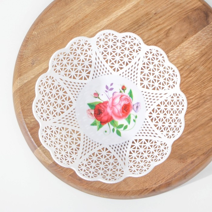 Ваза для хлеба и фруктов &laquo;Кубань. Сердце&raquo;, 18&times;4.5 см, белый, рисунок МИКС