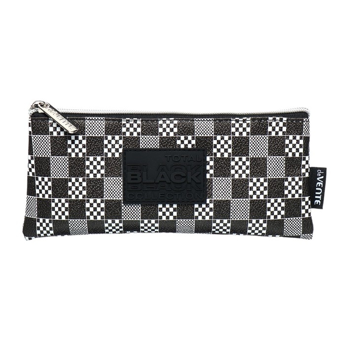 Пенал мягкий, 1 отделение, 90 х 215 х 10 мм, плоский, deVENTE, TOTAL BLACK, искусственная кожа 7024438