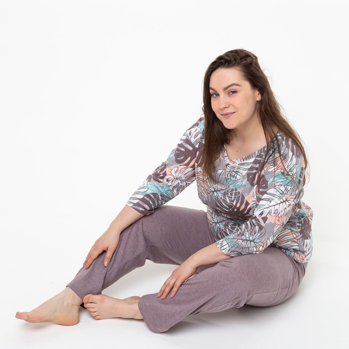 Костюм (лонгслив, брюки) женский &laquo;Оазис&raquo; цвет светло-коричневый, размер 46