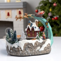 Светодиодная фигура &laquo;Площадь с фонтаном&raquo; 23 &times; 19 &times; 16 см, полистоун, батарейки АААх2 (не в комплекте), свечение мульти