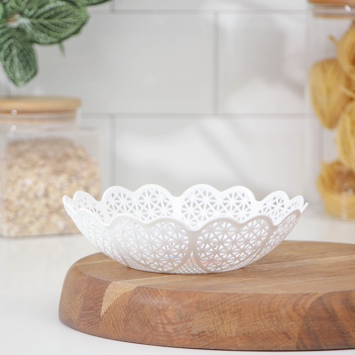 Ваза для хлеба и фруктов &laquo;Кубань. Сердце&raquo;, 18&times;4.5 см, белый, рисунок МИКС