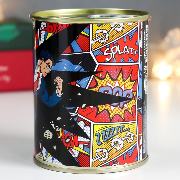 Носки в банке Носки в банке "Супер-геройские носки" (мужские, цвет черный)