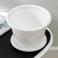 Горшок для цветов с поддоном &laquo;Виола&raquo;, 5 л, пластиковый, белый