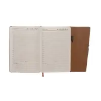 Ежедневник недатированный формат А5, с клапаном, 96л, линия, пвх, Коричневый