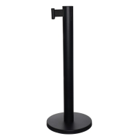 Стойка ограждения черная, с вытяжной лентой-280см, черная, высота-90см, d- 6см, напольный d-32см Стойка ограждения черная, с вытяжной лентой-280см, черная, высота-90см, d- 6см, напольный d-32см