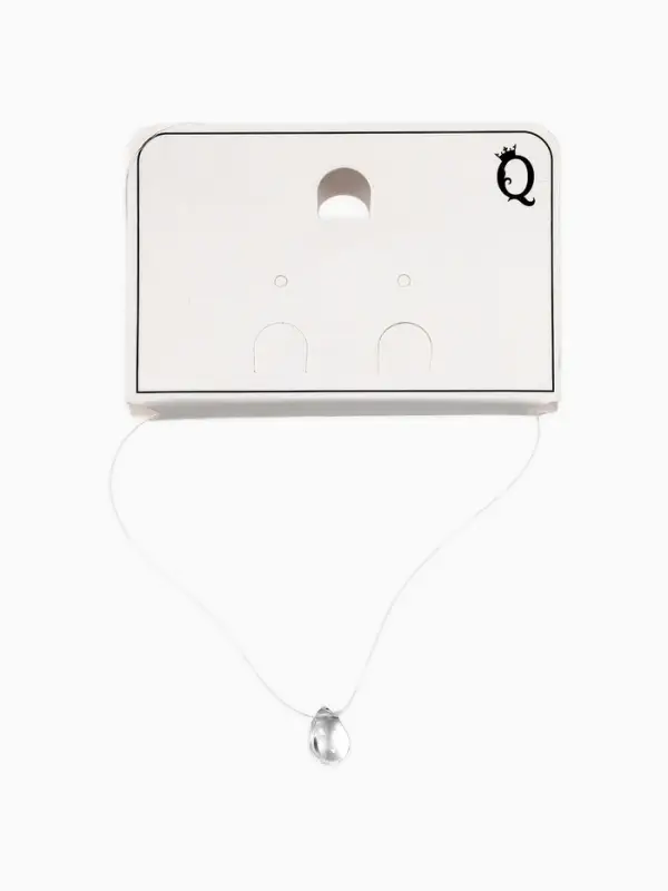 Кулон на леске "Капля росы", цвет белый в серебре