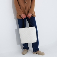 Сумка-шопер женская на молнии, цвет молочный Сумка-шопер женская на молнии, цвет молочный