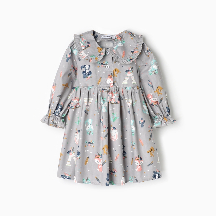 Платье детское с воротником KAFTAN Платье детское с воротником KAFTAN "Зверята" р.28 (86-92 см)
