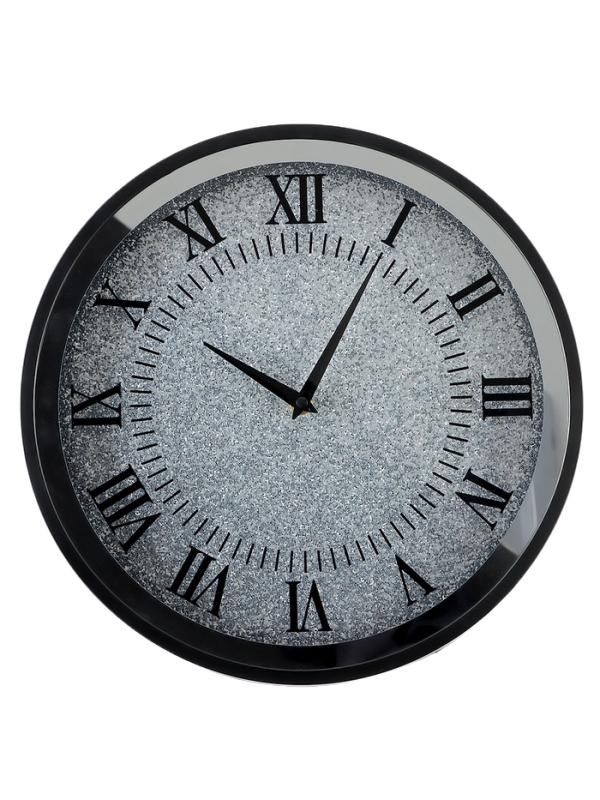 Часы настенные интерьерные &laquo;Блестки&raquo;, плавный ход, d-35 см, серебро