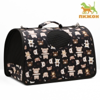 Сумка-переноска каркасная "Медвежонки", размер M, 40 х 21 х 27 см, чёрный Сумка-переноска каркасная "Медвежонки", размер M, 40 х 21 х 27 см, чёрный