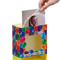 Коробка подарочная складная с пластиковым окном, упаковка, &laquo;С днём рождения!&raquo;, 14 х 14 х 8 см