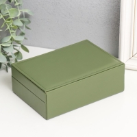 Шкатулка кожзам для украшений "Матовая гладь. Прямоугольная" зелёная 16х11,5х5,5 см Шкатулка кожзам для украшений "Матовая гладь. Прямоугольная" зелёная 16х11,5х5,5 см
