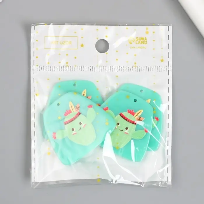 Декор для творчества акрил "Кактус-индеец" 0,2х3,7х3,4 см