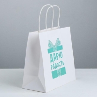 Пакет подарочный, упаковка, &laquo;Дарю радость&raquo;, 22 х 22 х 11 см