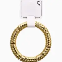 Браслет пластик на резинке "Стиль" резной, цвет золото