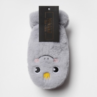 Варежки подростковые на иск.меху MINAKU Корона 19 см серый