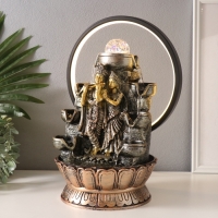 Фонтан настольный полистоун от сети, подсветка "Шива и Парвати" золото 25х20х34 см Фонтан настольный полистоун от сети, подсветка "Шива и Парвати" золото 25х20х34 см