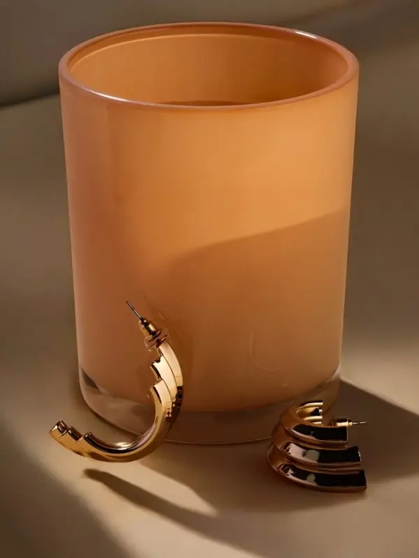 Серьги металл "Трио" на увеличение, цвет золото