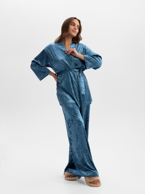 Комплект женский (жакет, брюки) KAFTAN Velvet 48-50, синий