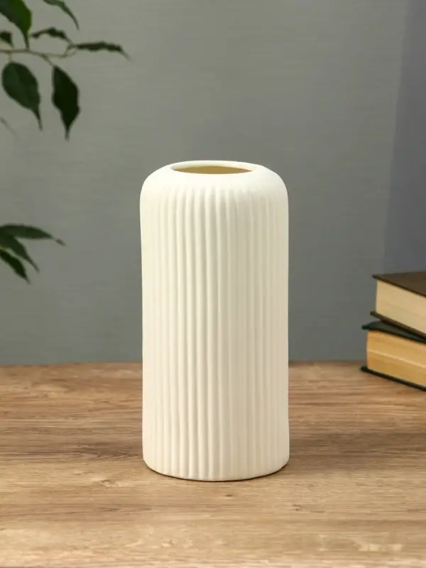 Ваза керамика настольная "Флоранс классик" 20х9,5х7 см, белый