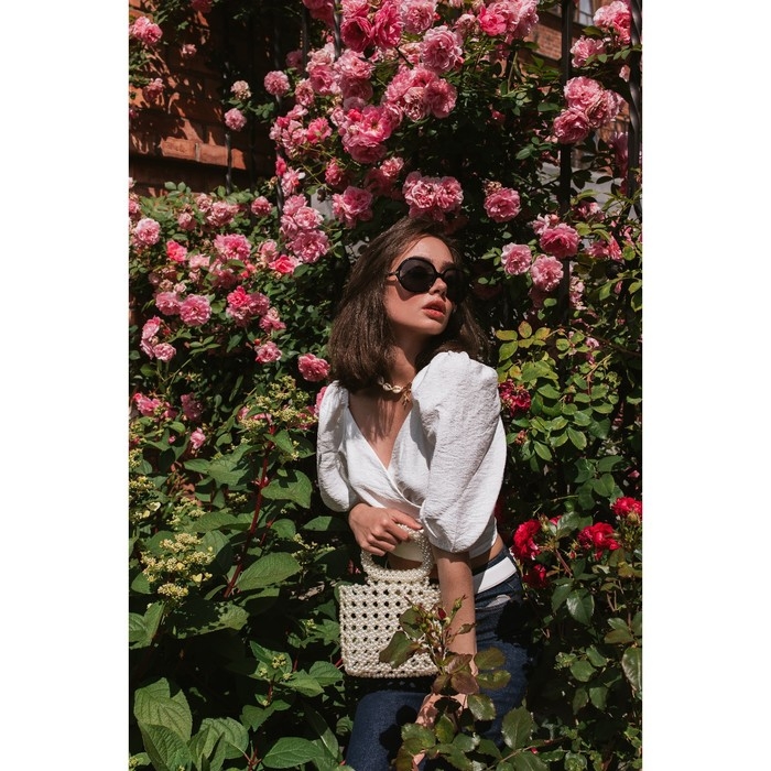 Чокер &laquo;Морская звезда&raquo;, белый в золоте, 42 см