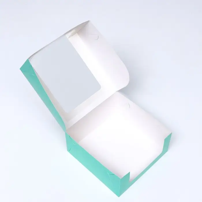 Кондитерская упаковка с окном, мятная, 21&times;21&times;10 см