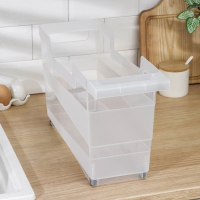 Контейнер хозяйственный с ручкой на колёсиках, 12,5 л, 45&times;16&times;25,5 см, прозрачный