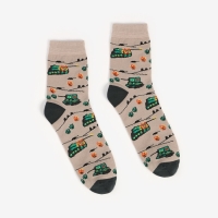 Носки мужские, цвет хакки бежевый/танки, размер 42-43