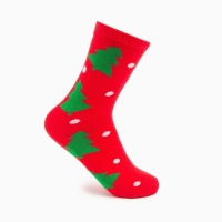 Носки женские &laquo;Ёлки&raquo; цвет красный, размер 23-25