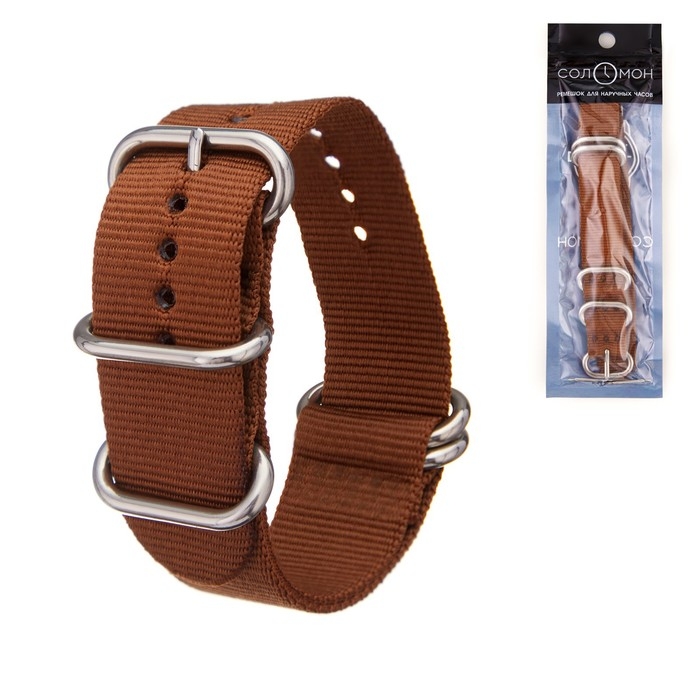 Ремешок для часов Ремешок для часов "Соломон", 24 мм, l-27 см, коричневый