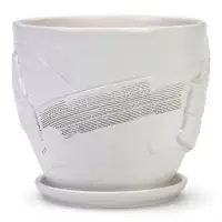 Горшок цветочный с поддоном 2,5 л, d18/h16 см белый керамика, "Голландия" (М)