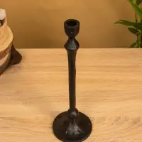 Подсвечник "Лава" 10х10х32 см, алюминий, цв чёрный