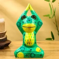 Сувенир интерьерный &laquo;Лягушка-йог&raquo;, 15&times;8&times;25 см, дерево
