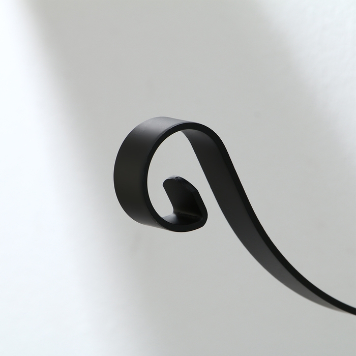 Кронштейн для кашпо кованый, 28 см, металл, чёрный