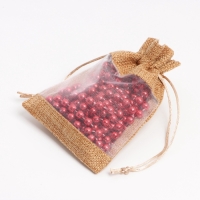 Льняной мешочек для хранения украшений, подарков, трав, 10 х 14 см, набор из 5 штук