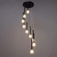 Светильник "Жаклин" 9х3Вт G4 Черный 30х30х180см