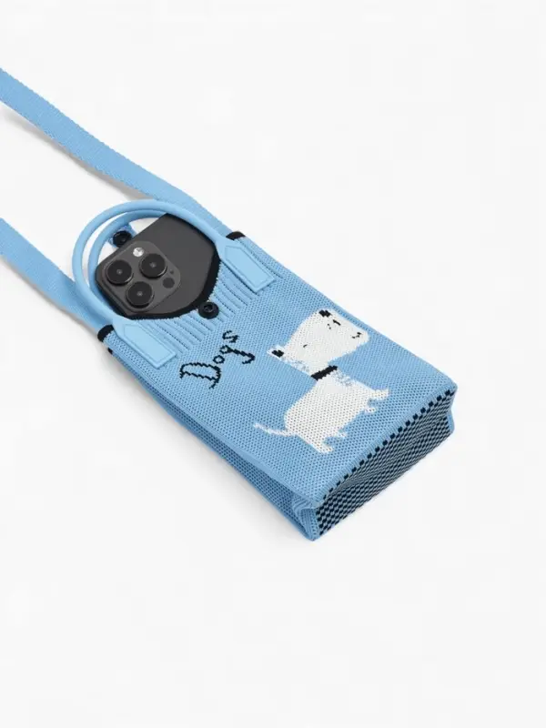 Сумка подр Пес, 12*4*17, отд на кнопке, дл ремень, голубой