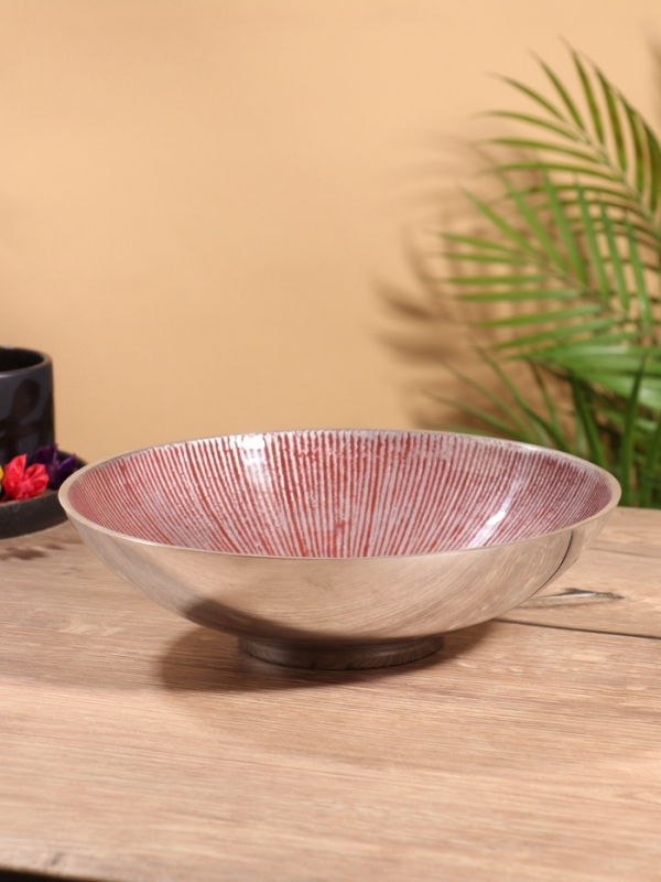 Блюдо алюминий цв. бордовый, 24х24х7,3 см