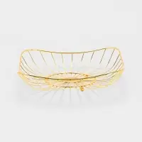 Ваза для фруктов "Милена" 28*28*7 см, цвет золотой