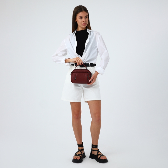 Сумка женская на молнии, цвет бордовый Сумка женская на молнии, цвет бордовый