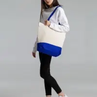 Сумка для покупок на молнии Shopaholic Zip, неокрашенная с синим