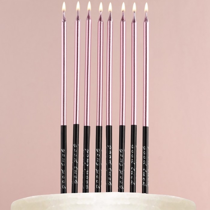 Свечи для торта &laquo;В твой особенный день&raquo;, розовый, 8 шт, 14,9 х 0,5 см