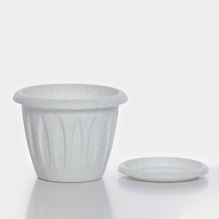 Горшок с поддоном &laquo;Фелиция&raquo;, 400 мл, цвет мраморный