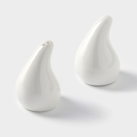 Набор фарфоровый для специй на бамбуковой подставке BellaTenero &laquo;Капельки&raquo;, 3 предмета: солонка 60 мл, перечница 60 мл, сахарница с ложкой 330 мл, цвет белый