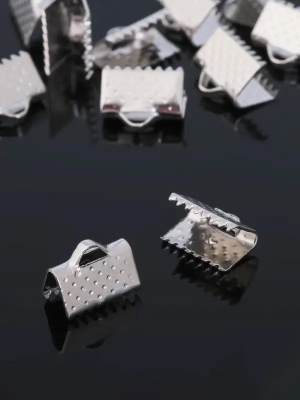 Зажим для ленты, (набор 20шт), цвет серебро, 10 мм, СМ-339