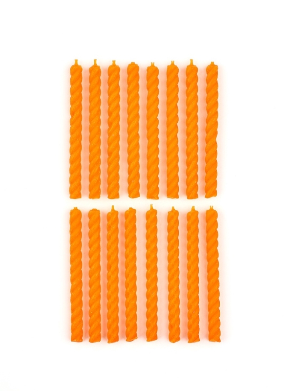 Свечи для торта, оранжевые, 16 шт., 6,5 х 0,5 см