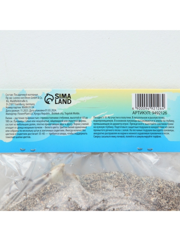 Лилия Азиатская Кашпо "Abbeville's Pride", луковица в пакете с перфорацией, р-р 12/14, 2 шт.